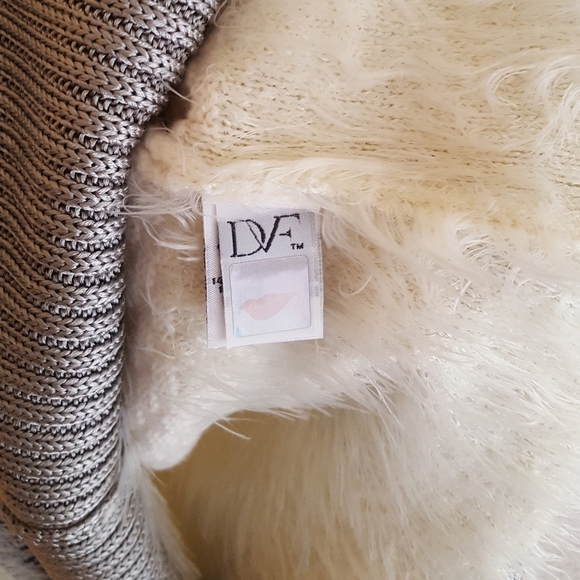 Diane Von Furstenberg Plush Dress Look 11 Ivory S - Picture 7 of 11